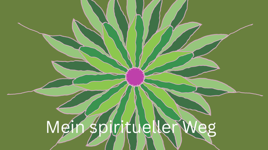 Grünes Mandala mit Text: Mein spiritueller Weg