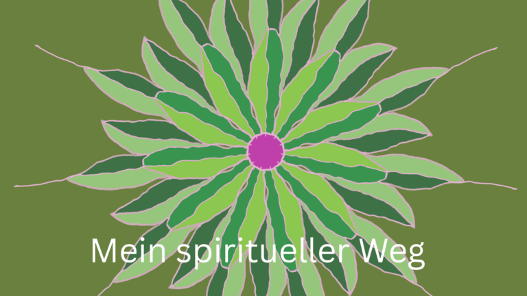 Grünes Mandala mit Text: Mein spiritueller Weg