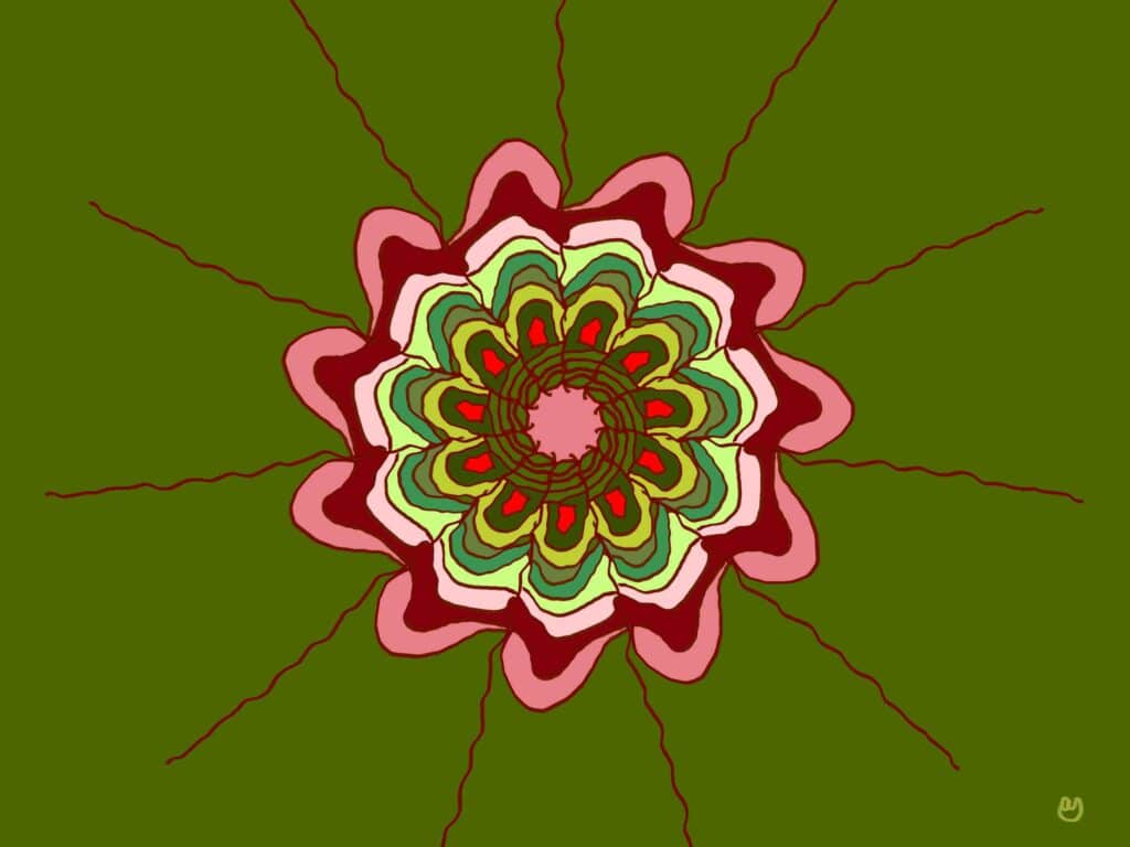 dichtes grünes Mandala