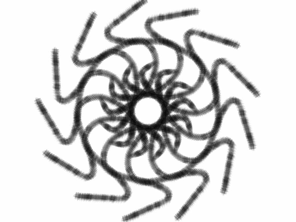 Schwarzes Mandala wie Spinne