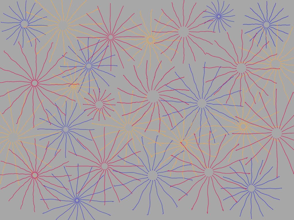 Strahlen Mandala in verschiedenen Farben