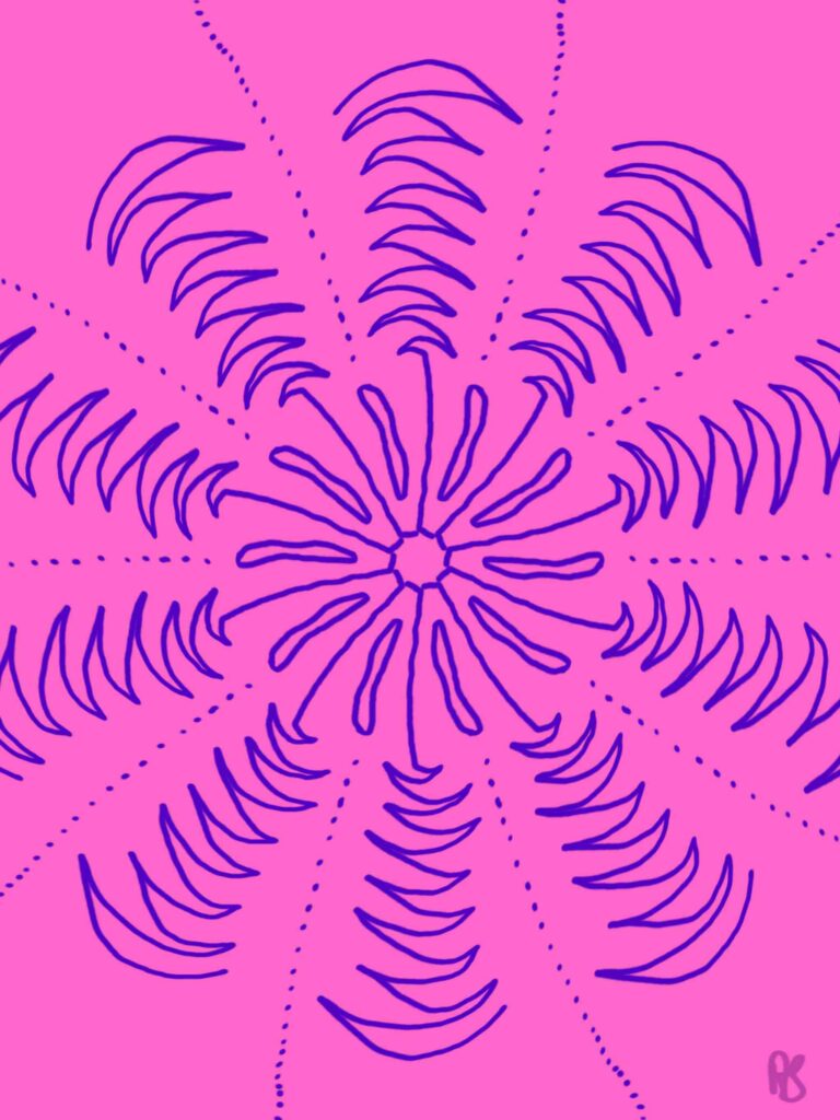 Pink Mandala Blau