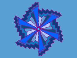 Mandala in Blau ähnlich wie ein Zahnrad - verschoben